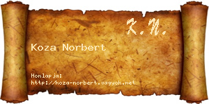 Koza Norbert névjegykártya