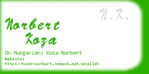 norbert koza business card